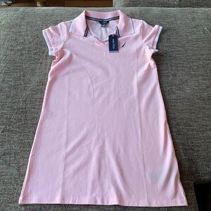 NWT Girls NAUTICAL Polo Dress Pink Short Sleeve 100% Cotton Size Medium 8-10